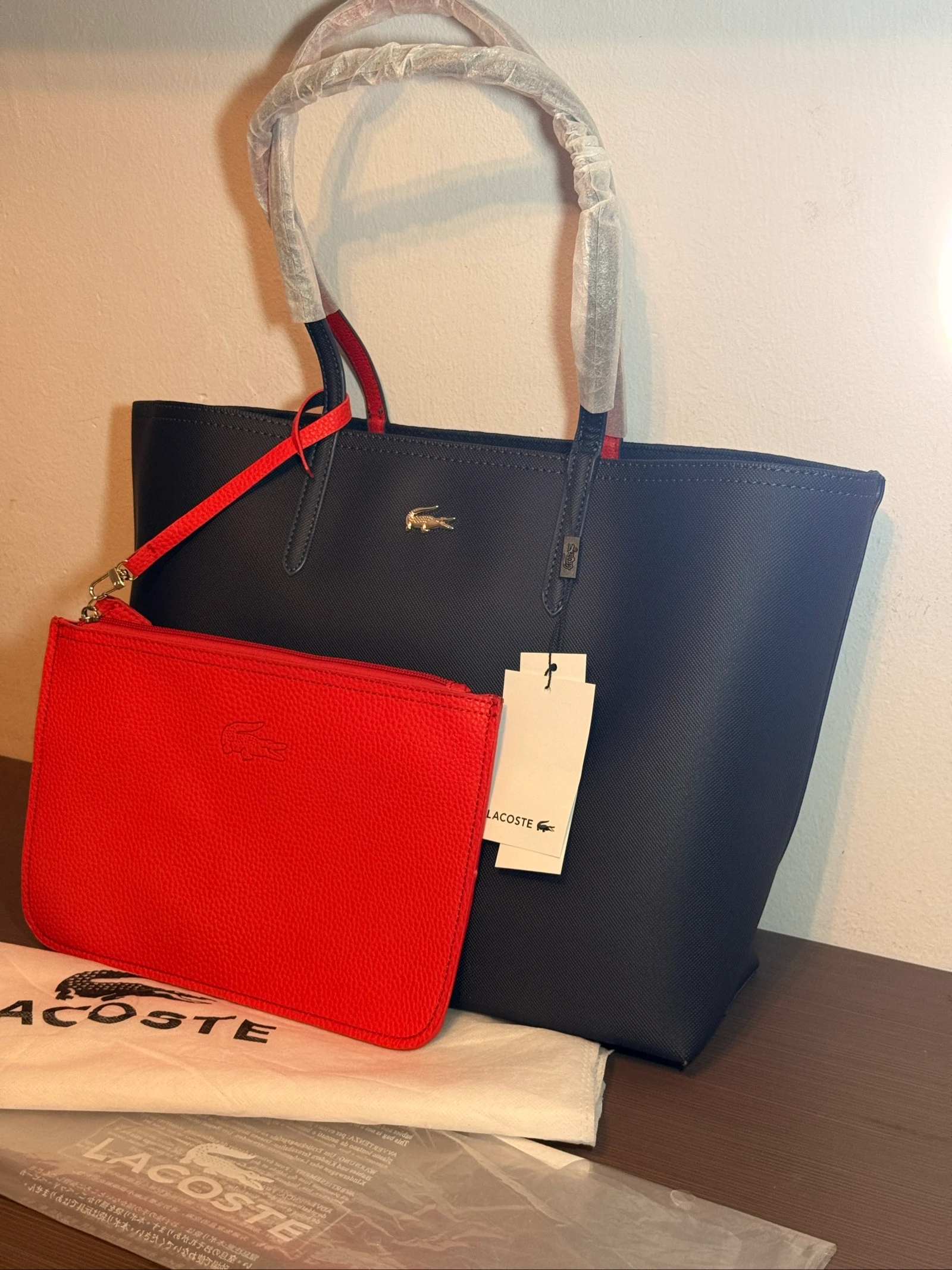 Bolso tote Lacoste Reversible - Azul y Rojo